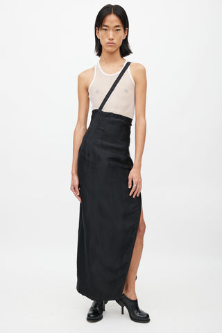 Ann Demeulemeester Black Zip 
Strap Maxi Skirt