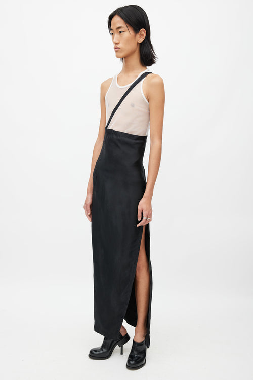 Ann Demeulemeester Black Zip 
Strap Maxi Skirt