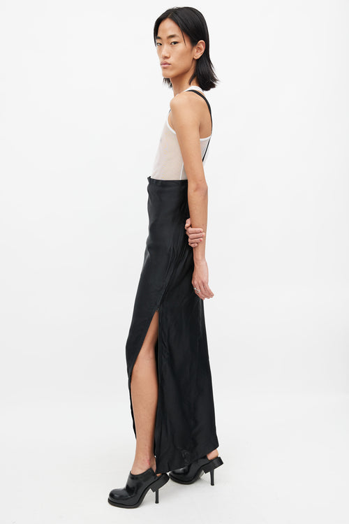 Ann Demeulemeester Black Zip 
Strap Maxi Skirt