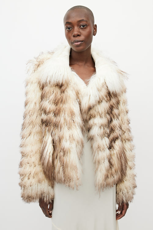 Ann Demeulemeester Fall 2008 White Fur 
Leather Reversible Jacket