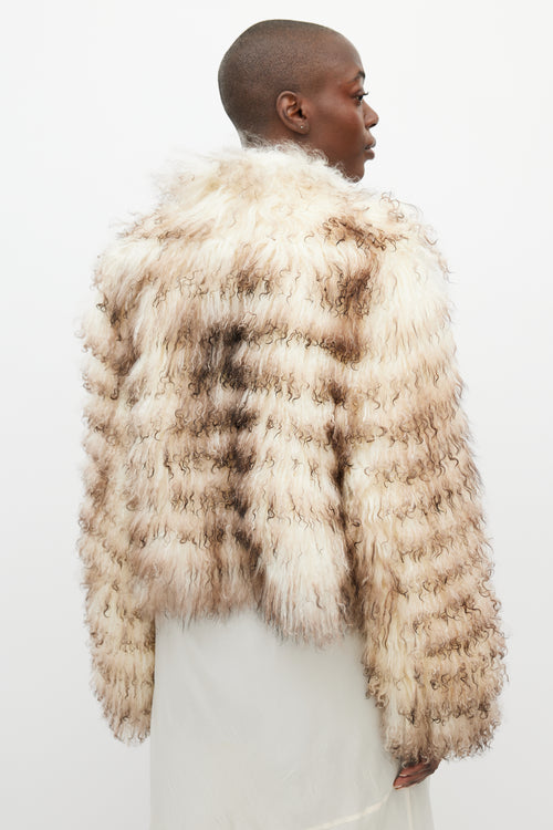 Ann Demeulemeester Fall 2008 White Fur 
Leather Reversible Jacket