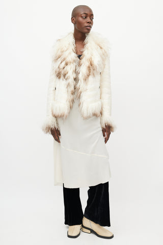 Ann Demeulemeester Fall 2008 White Fur 
Leather Reversible Jacket