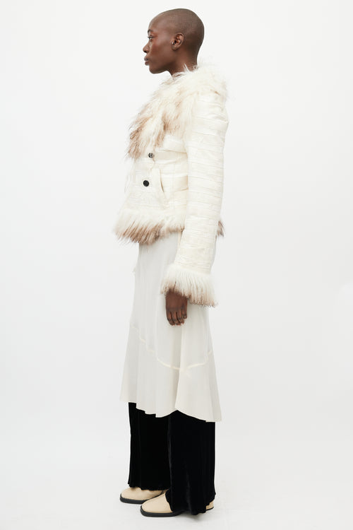 Ann Demeulemeester Fall 2008 White Fur 
Leather Reversible Jacket