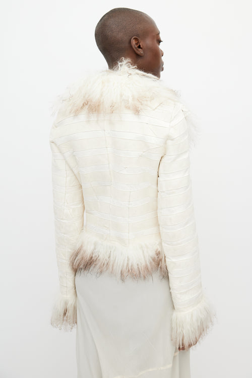 Ann Demeulemeester Fall 2008 White Fur 
Leather Reversible Jacket