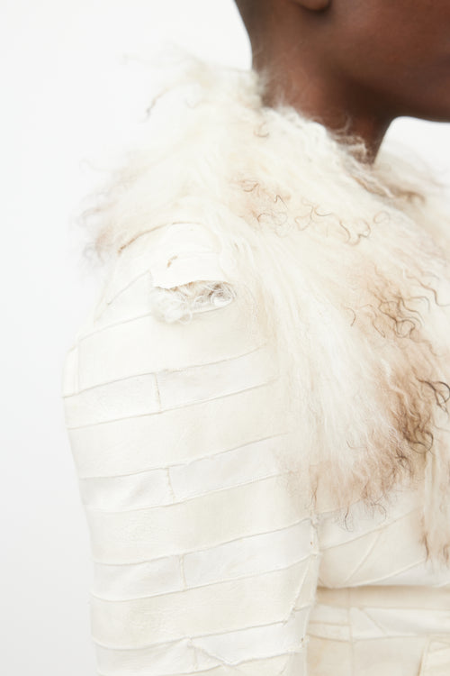 Ann Demeulemeester Fall 2008 White Fur 
Leather Reversible Jacket