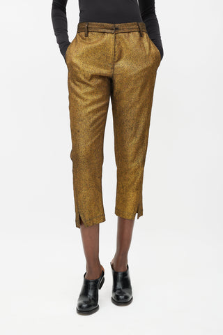 Ann Demeulemeester Gold 
Black Metallic Wool Trouser