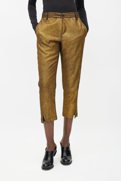 Ann Demeulemeester Gold 
Black Metallic Wool Trouser