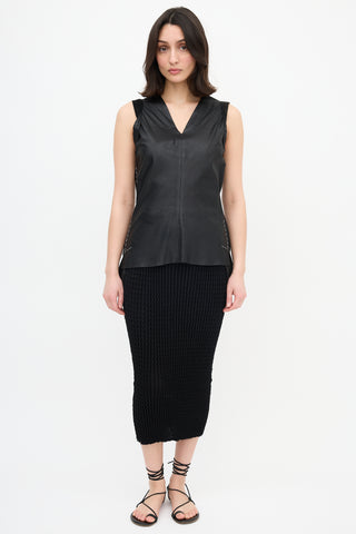 Ann Demeulemeester Leather Asymmetric Tank Top