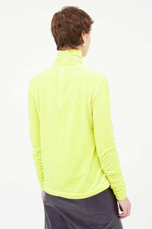 Delpozo Neon Yellow Velvet Top