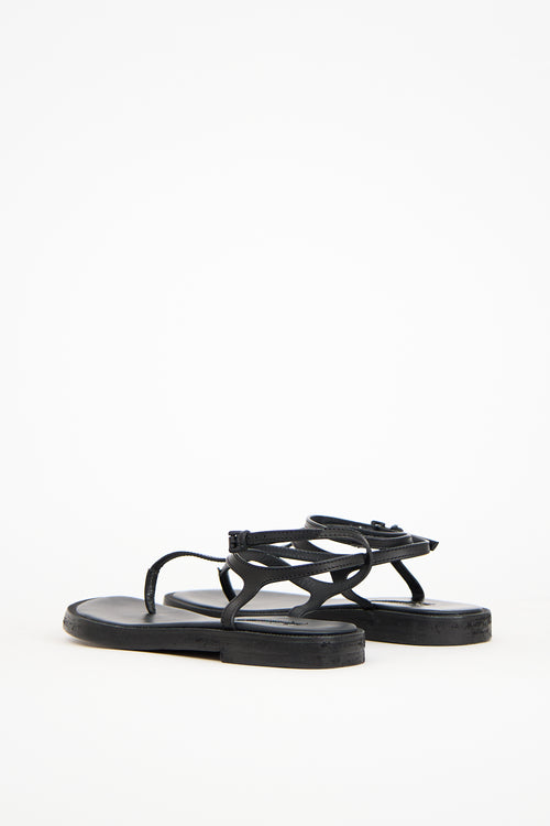 Ann Demeulemeester Black Leather Strappy Sandal