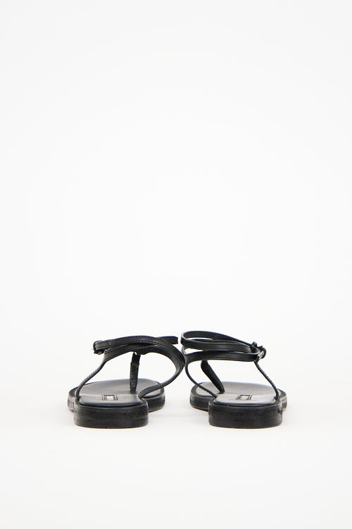 Ann Demeulemeester Black Leather Strappy Sandal