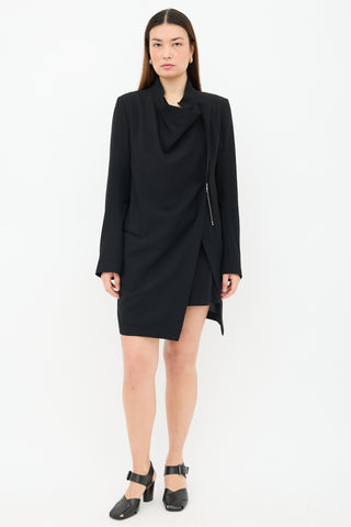 Ann Demeulemeester Asymmetrical Zip Coat