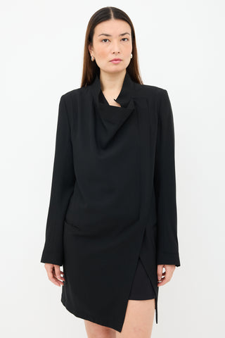 Ann Demeulemeester Asymmetrical Zip Coat