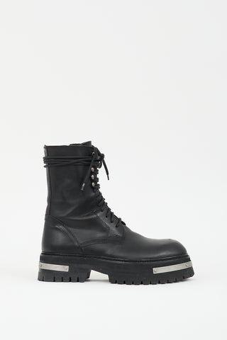 Ann Demeulemeester Black Leather Tucson Lace Up Boot