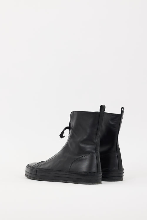 Ann Demeulemeester Black Leather Reyer Zipped Boot