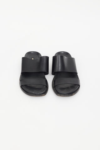 Ann Demeulemeester Black Leather Strap Slide