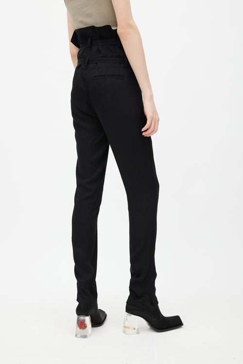 Ann Demeulemeester Black Belted Paperbag Trouser