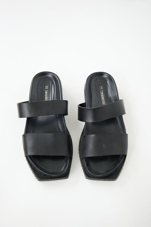 Ann Demeulemeester Leather Treaded Sole Sandal