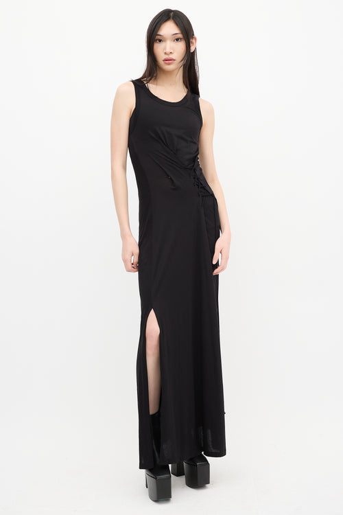 Ann Demeulemeester Black Lace Up Elmer Maxi Dress