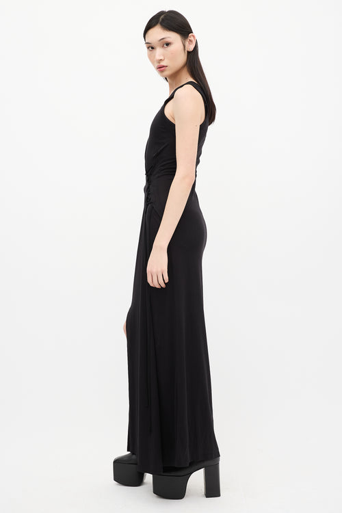 Ann Demeulemeester Black Lace Up Elmer Maxi Dress