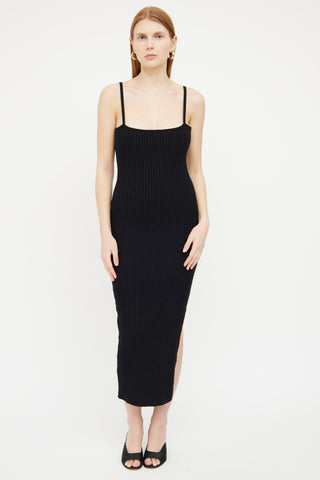 Anna Quan Black Rib Knit Dress