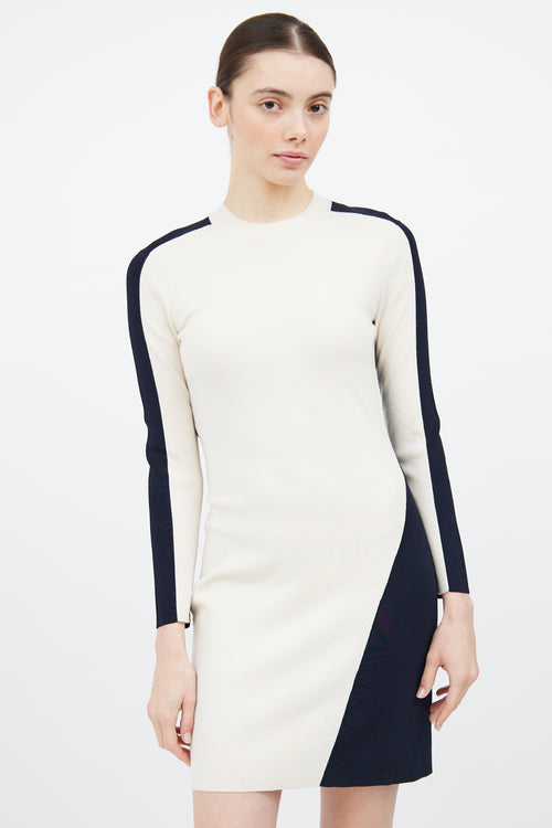 Rag 
Bone Cream 
Navy Wool Knit Sweater Dress