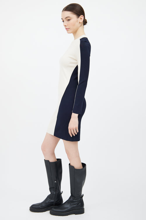 Rag 
Bone Cream 
Navy Wool Knit Sweater Dress