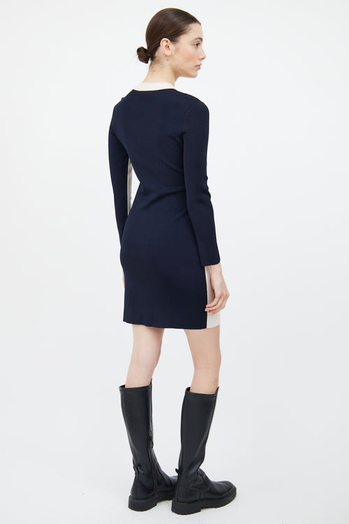 Rag 
Bone Cream 
Navy Wool Knit Sweater Dress