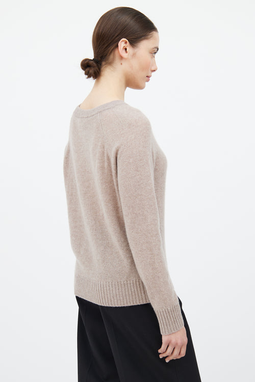 White + Warren Beige Cashmere Knit Crewneck Sweater