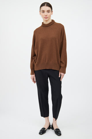 Loulou Studio Brown Cashmere Turtleneck Sweater