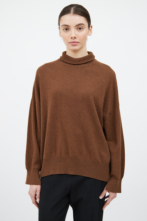 Loulou Studio Brown Cashmere Turtleneck Sweater