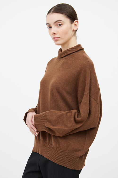 Loulou Studio Brown Cashmere Turtleneck Sweater