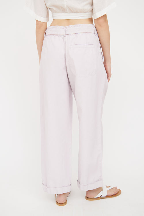 Pink Linen Blend Wide Legged Trouser Annette Gortz