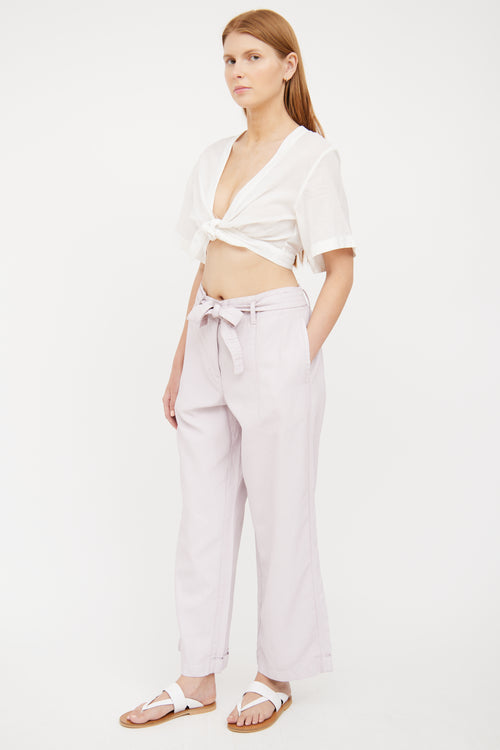 Pink Linen Blend Wide Legged Trouser Annette Gortz