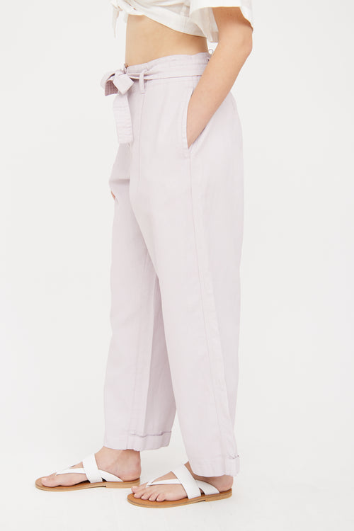 Pink Linen Blend Wide Legged Trouser Annette Gortz