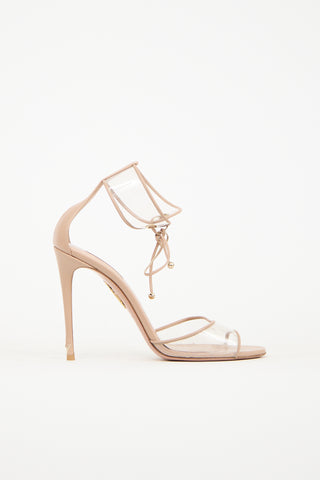 Aquazzura Beige Leather 
PVC Heel