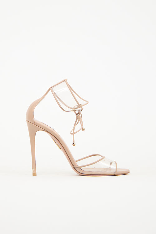 Aquazzura Beige Leather 
PVC Heel