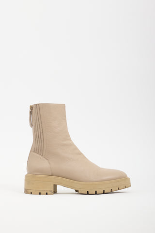 Aquazzura Beige Leather Saint Honore Boot