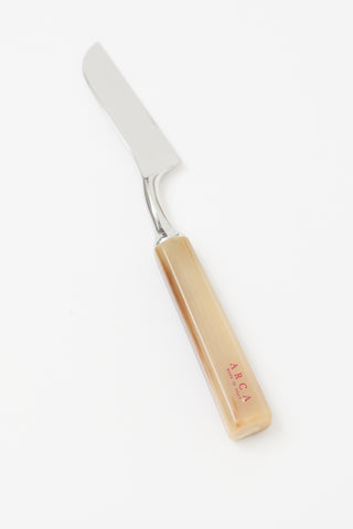 Arca Brown Horn 
Stainless Steel Soft Cheese Knife