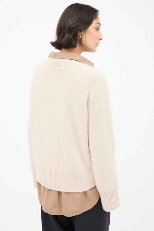 Cream Cashmere Anglesey V-Neck Sweater