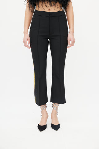 Area Black 
Multi Diamante Stripe Cropped Trouser