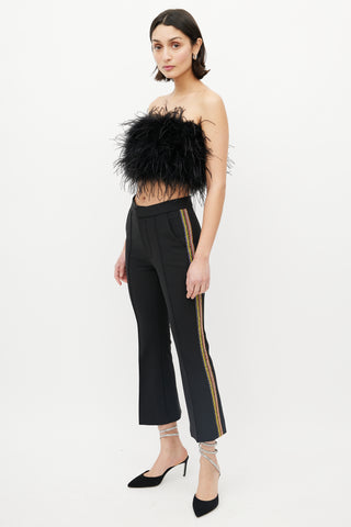 Area Black 
Multi Diamante Stripe Cropped Trouser