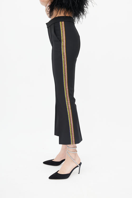 Area Black 
Multi Diamante Stripe Cropped Trouser