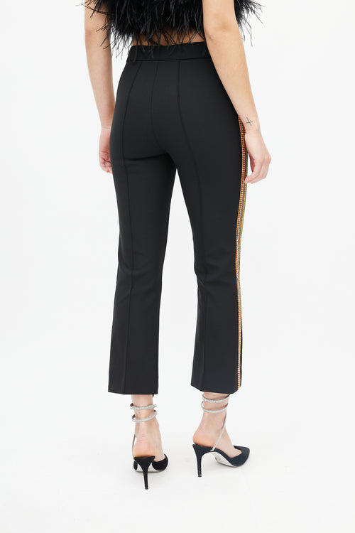 Area Black 
Multi Diamante Stripe Cropped Trouser