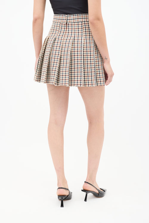 Area Brown 
Multi Houndstooth Embellished Skirt