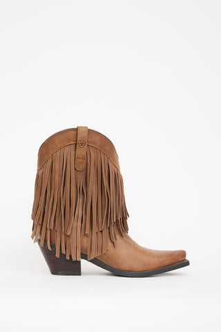 Ariat Brown Leather Fringe Western Boot