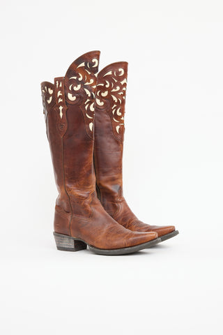 Ariat Leather Cut Out Cowboy Boot