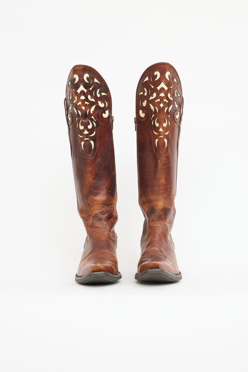 Ariat Leather Cut Out Cowboy Boot