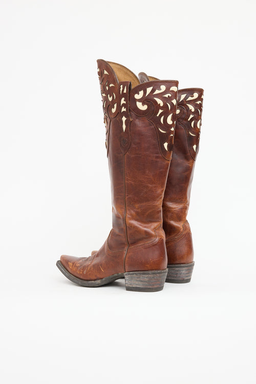 Ariat Leather Cut Out Cowboy Boot