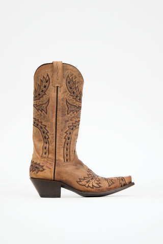 Dan Post Brown Leather Cowboy Boot